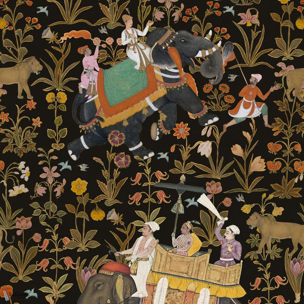 Hindustan wallpaper in Antraciet by Mind the Gap