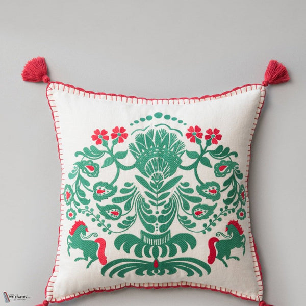 Horse Parade coussin en Green & Red de Mind the Gap