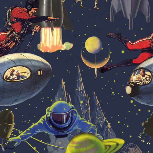 Intergalactic papel pintado en Blauw de Mind the Gap