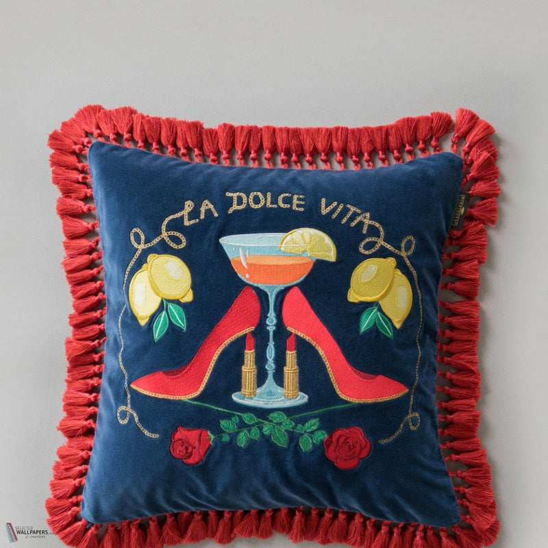 La Dolce Vita cushion in Navy/Red by Mind the Gap