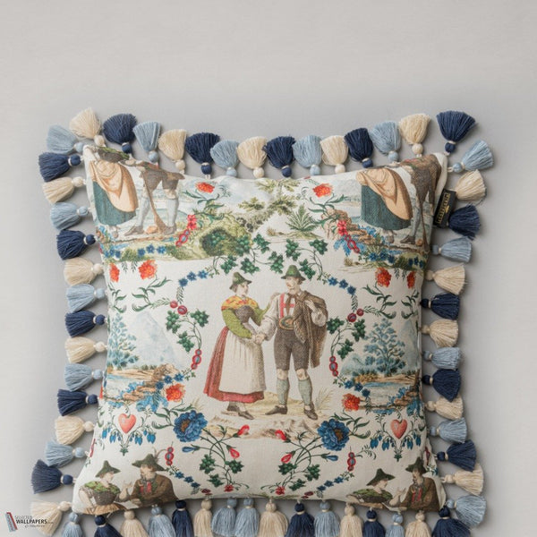 Landhausmode cushion in White/Blue by Mind the Gap