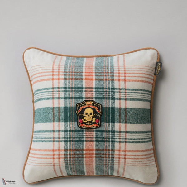 Monterey Plaid cushion in Cream/Orange by Mind the Gap