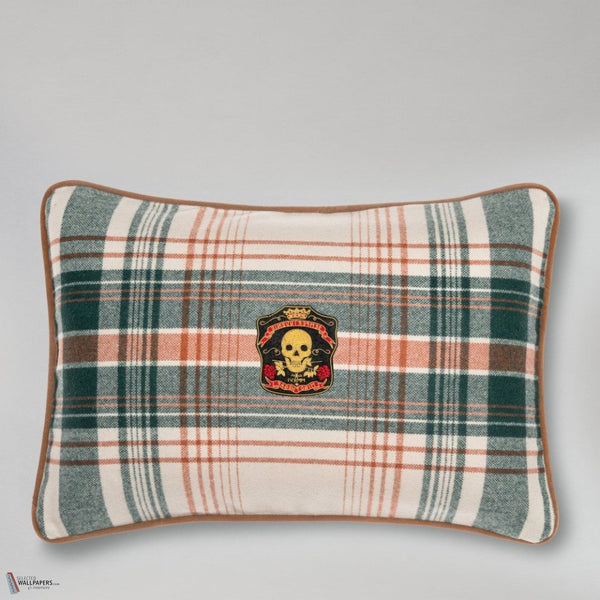 Monterey Plaid cushion in Cream/Orange by Mind the Gap