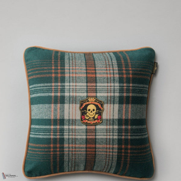 Monterey Plaid cushion in Green by Mind the Gap
