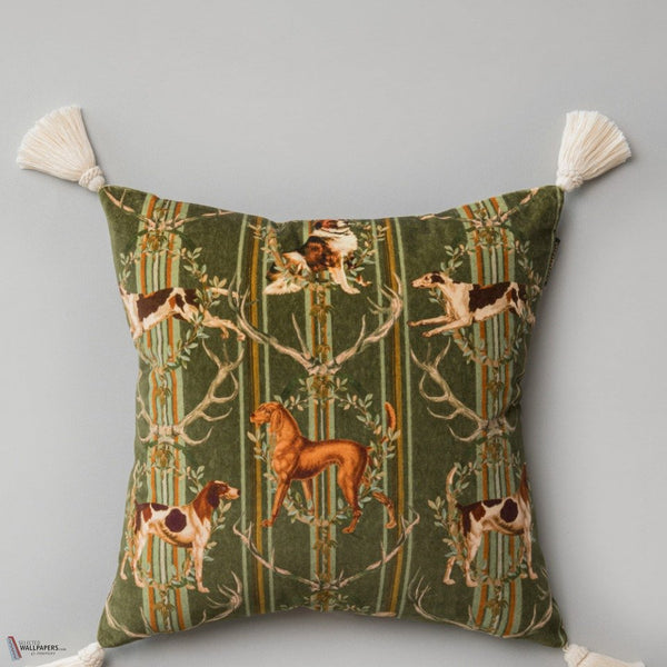 Mountain Dogs cushion in Indigo/Red by Mind the Gap