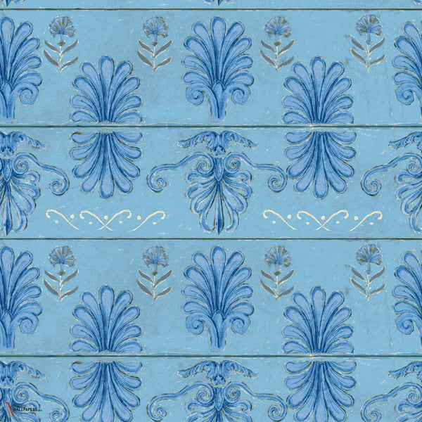 Mykonos Villa Motif papier peint en Azure de Mind the Gap