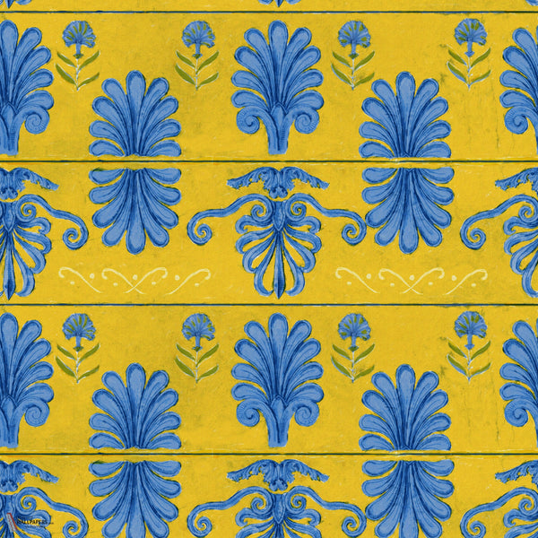 Mykonos Villa Motif papier peint en Lemon de Mind the Gap