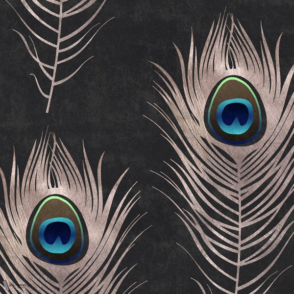 Peacock Tapete in Zwart/Blauw von Mind the Gap