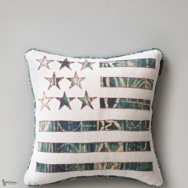 Stars and Stripes Kissen in White/Teal von Mind the Gap