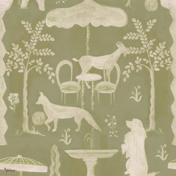 The Hidden Realm wallpaper in Sage by Mind the Gap