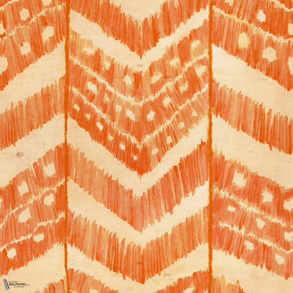 Turkish ikat wallpaper in Tangerine by Mind the Gap