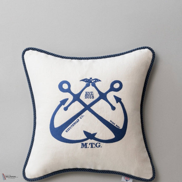 Vintage Anchors Kissen in White/Navy von Mind the Gap