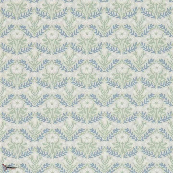 Morris Bellflowers wallpaper in Grey/Fennel van Morris & Co