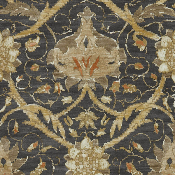 Montreal behang in Charcoal/Bronze van Morris & Co