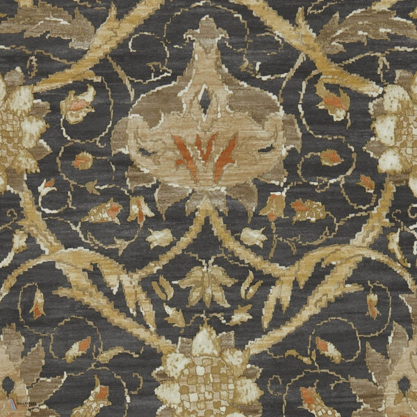 Montreal behang in Charcoal/Bronze van Morris & Co