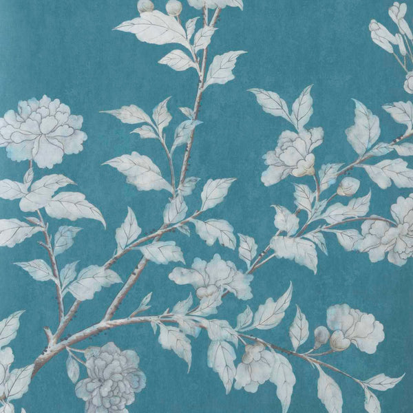 Moor Park wallpaper in Prussian blue by 1838 wallcoverings