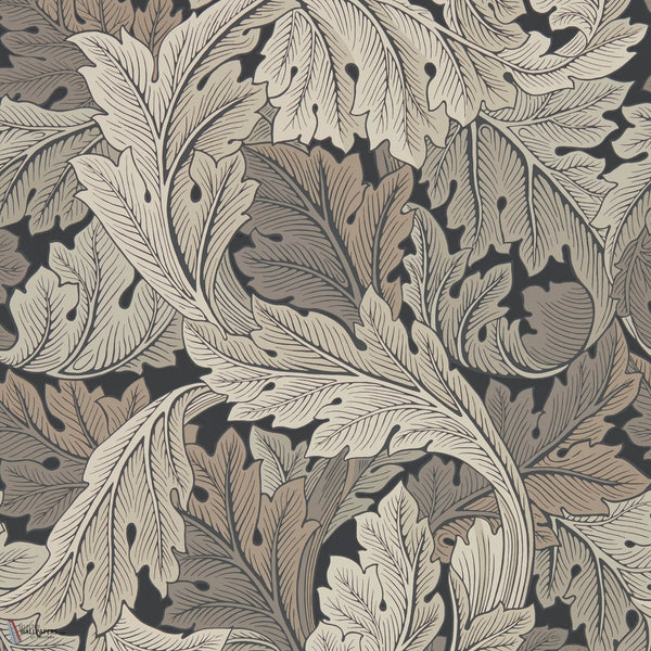 Acanthus papel pintado en Charcoal/Grey de Morris & Co