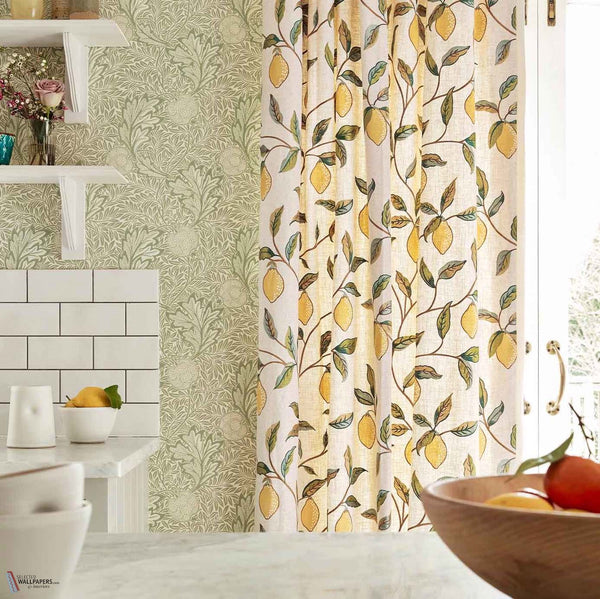 Apple wallpaper in Bay Leaf by Morris & Co