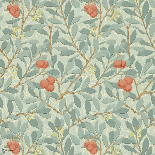 Arbutus Tapete in Blue/Pink von Morris & Co