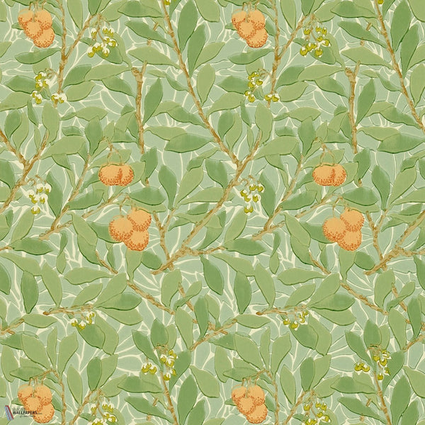 Arbutus Tapete in Green/Terracotta von Morris & Co