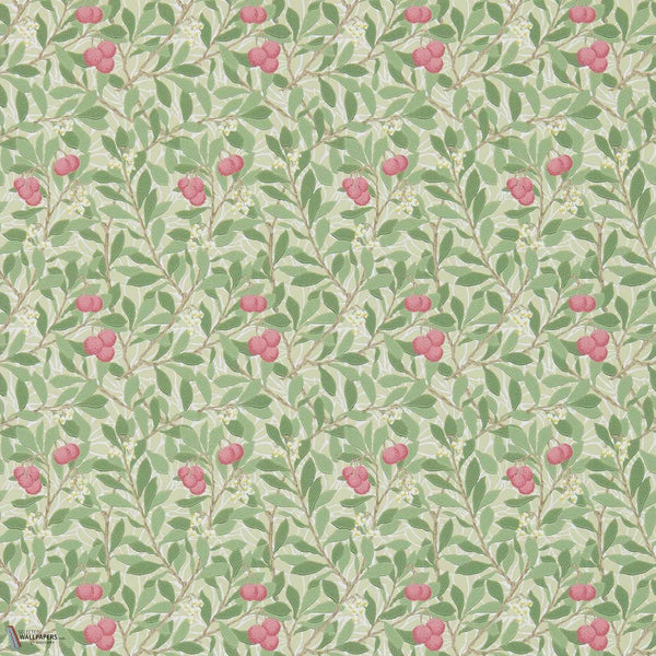 Arbutus Tapete in Olive/Pink von Morris & Co