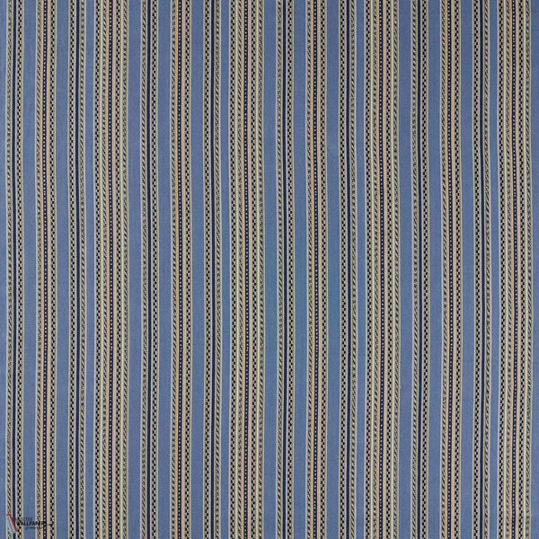 Bexleyheath Stripe tejido en Woad de Morris & Co