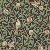 Bird & Pomegranate behang in Charcoal/Sage van Morris & Co