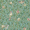 Bird & Pomegranate behang in Turquoise/Coral van Morris & Co