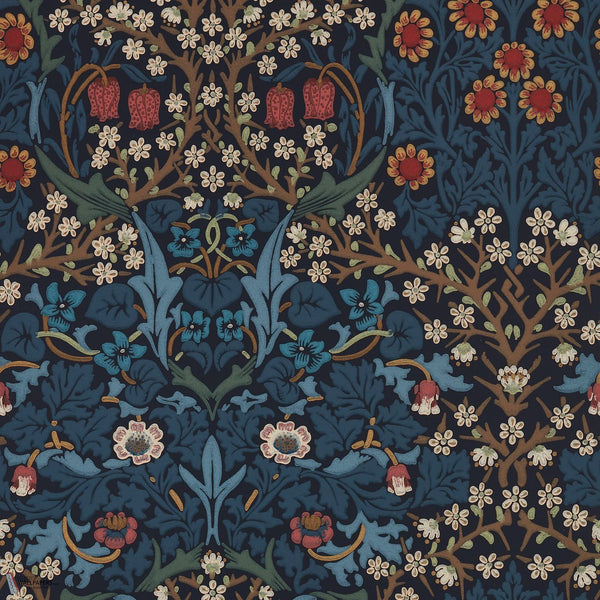 Blackthorn wallpaper in Indigo by Morris & Co