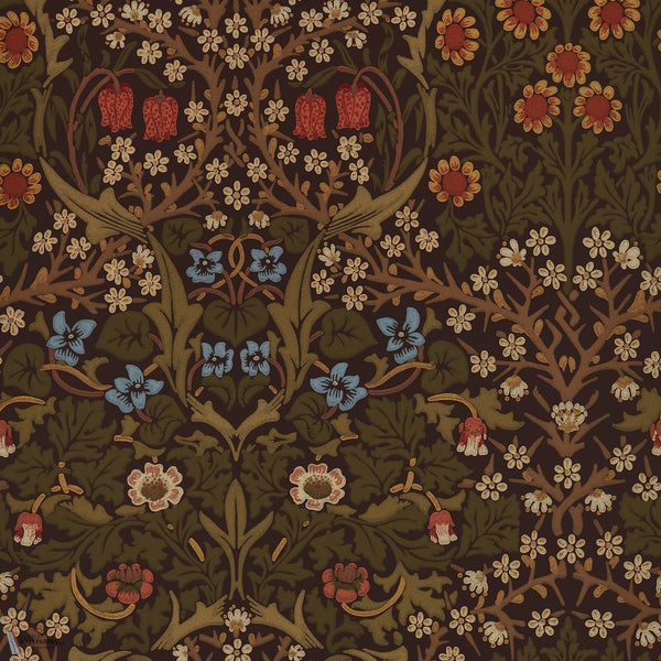 Blackthorn wallpaper in Rosewood by Morris & Co