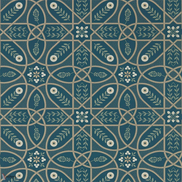 Brophy Trellis wallpaper in Deap Teal by Morris & Co