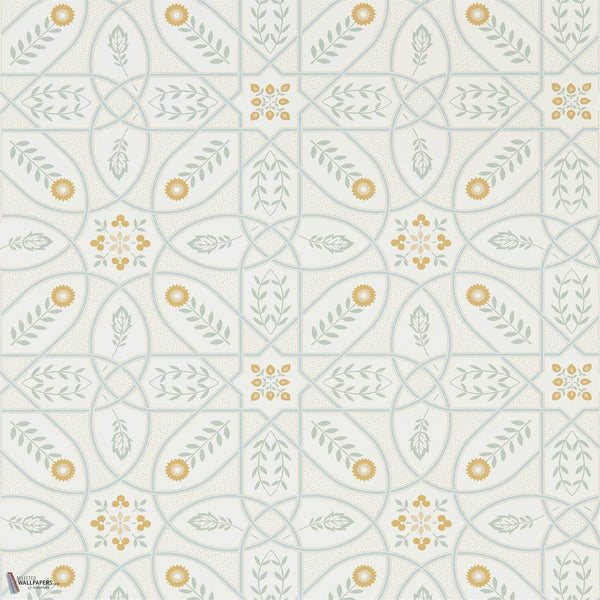 Brophy Trellis wallpaper in Ivory Sage by Morris & Co
