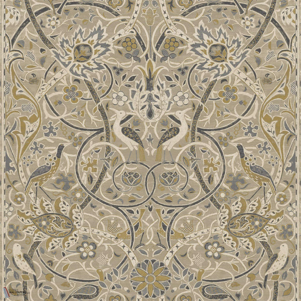 Bullerswood behang in Stone/Mustard van Morris & Co