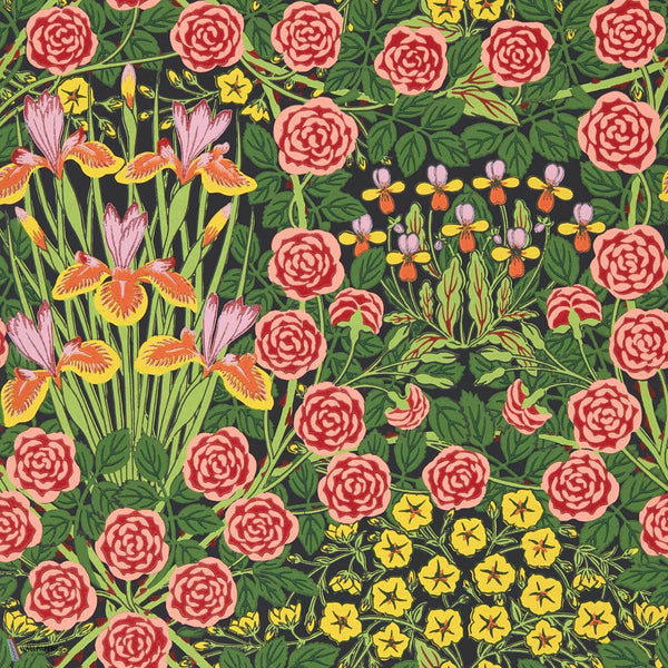 Campanula wallpaper in Sunburst/Ebony by Morris & Co