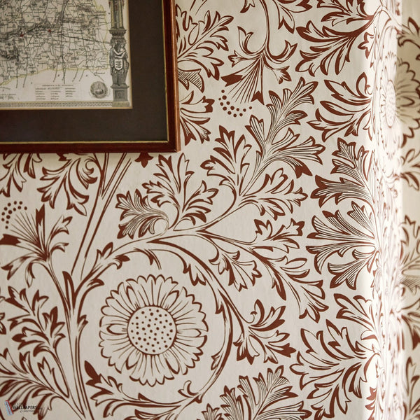 Chamomile behang in Flax/Madder van Morris & Co
