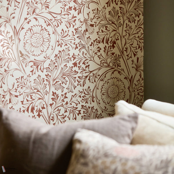 Chamomile behang in Flax/Madder van Morris & Co