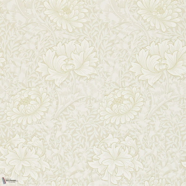 Chrysanthemum wallpaper in Chalk by Morris & Co