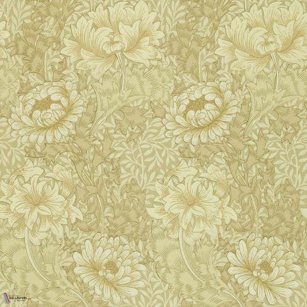 Chrysanthemum wallpaper in Ivory/Canvas by Morris & Co