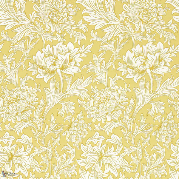 Chrysanthemum Toile behang in Weld van Morris & Co