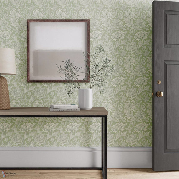 Chrysanthemum Toile behang in Willow van Morris & Co