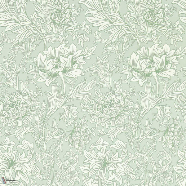 Chrysanthemum Toile behang in Willow van Morris & Co