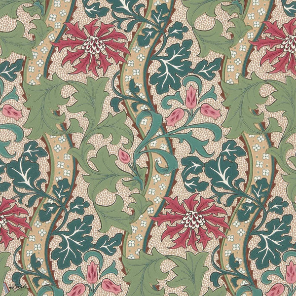 Cornflower wallpaper in Madder/Forest by Morris & Co