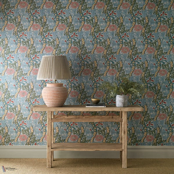Cornflower wallpaper in Rose/Woad by Morris & Co