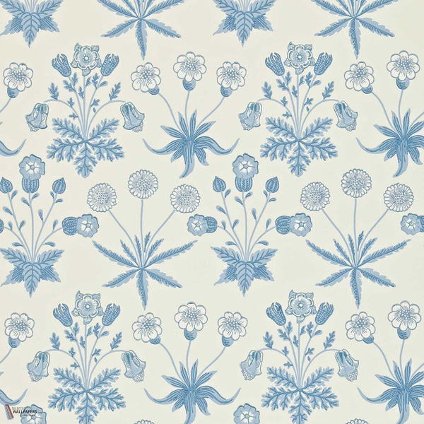 Daisy wallpaper in Blue/Ivory by Morris & Co