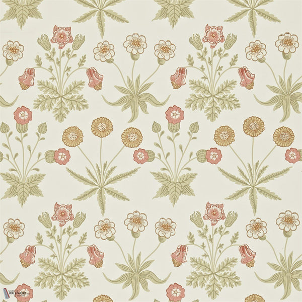 Daisy wallpaper in Coral/Manilla by Morris & Co