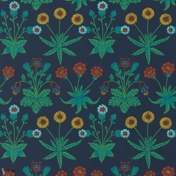 Daisy wallpaper in Midnight by Morris & Co