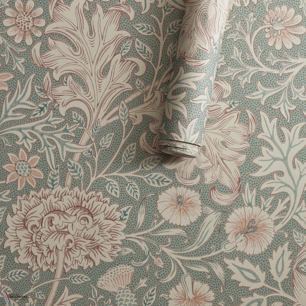Double Bough papel pintado en Light Teal de Morris & Co