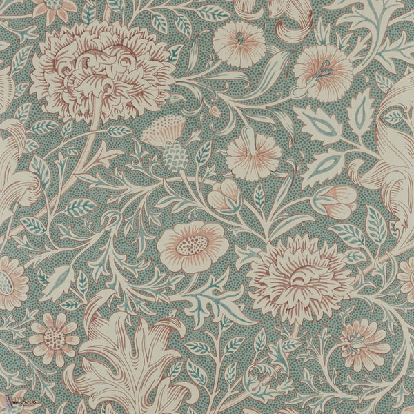 Double Bough papel pintado en Light Teal de Morris & Co