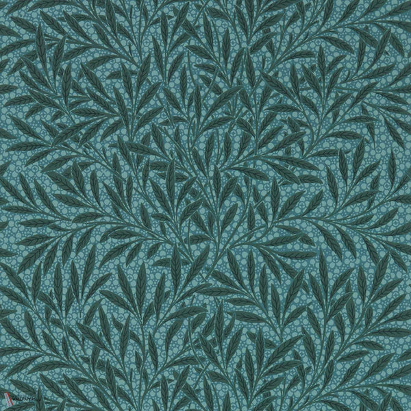 Emery's Willow behang in Emery Blue van Morris & Co