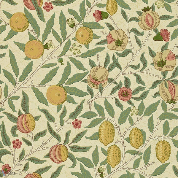 Fruit behang in Beige/Gold/Coral van Morris & Co